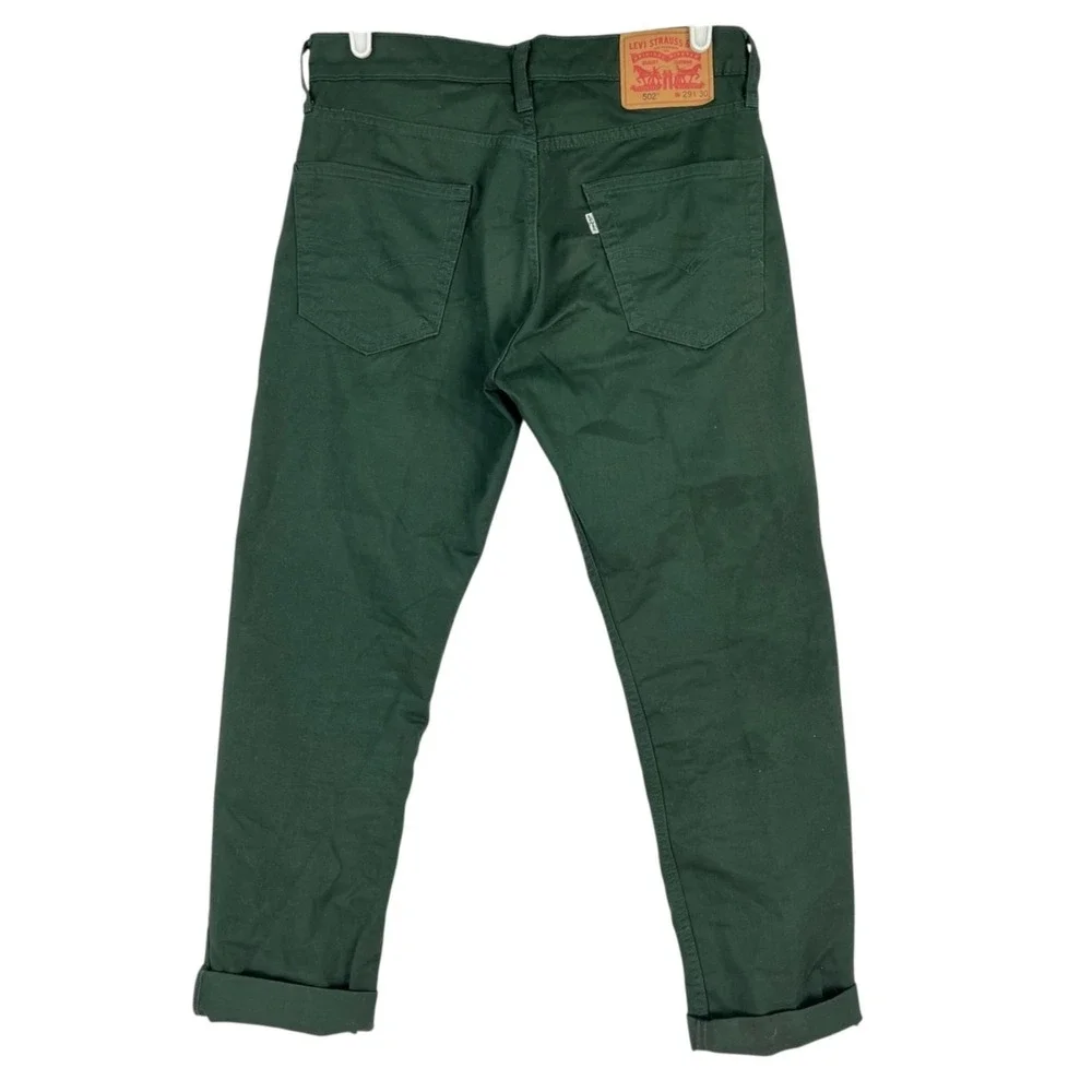 Levi's 502 Men's Stretch Slim Leg Green Pants Size 29x27.5 Regular Fit 5-Pockets